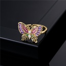grenzberschreitende Quelle Mode Persnlichkeit Farbe T Quadrat Zirkon Schmetterling Ring 18K vergoldeter Kupferringpicture16