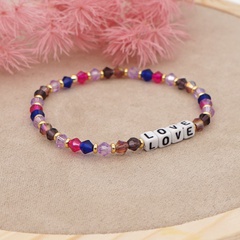 European and American style letter fashion jewelry color matching colorful crystal bracelet wholesale