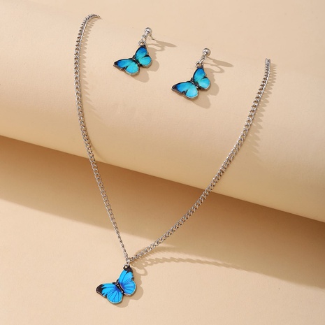 Bohemian Alloy Butterfly Pendant Necklace Set Clavicle Chain Necklace Earrings Set NHTX441190's discount tags