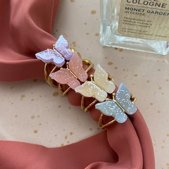 Creative Trendy Personalized Alloy Colorized Butterfly New Combination Mori Style Colorful Oil Necklace Butterfly Ring 4-Piece Set
