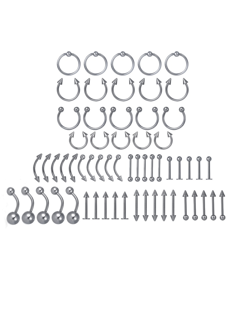 Stainless Steel Labret Nose Ring 60 Sets Amazon Sales Accessories Nose Stud Piercing Jewelry Europe and America Cross Border Supply