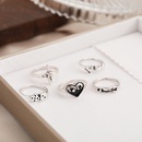 2021 New Creative Simple Retro Jewelry Heart Paper Clip Love Sword Ring 5Piece Setpicture12