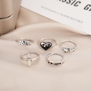 2021 New Creative Simple Retro Jewelry Heart Paper Clip Love Sword Ring 5Piece Setpicture13