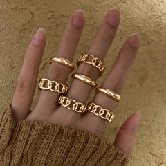 Creative Simple Fashion Temperament Jewelry Jewelry Alloy Multi-Chain Joint Ring Set of 7