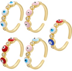 micro inlaid zircon eyeball ring oil dripping devil's eye ring cross-border jewelry accessories wholesale