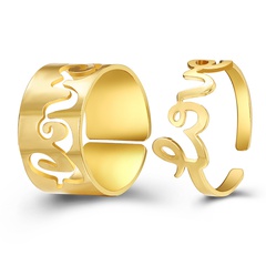 Cross-Border Ring Suit 2-Piece Set Creative Butterfly Punk Couple Ring English Letter Love Couple Couple Rings