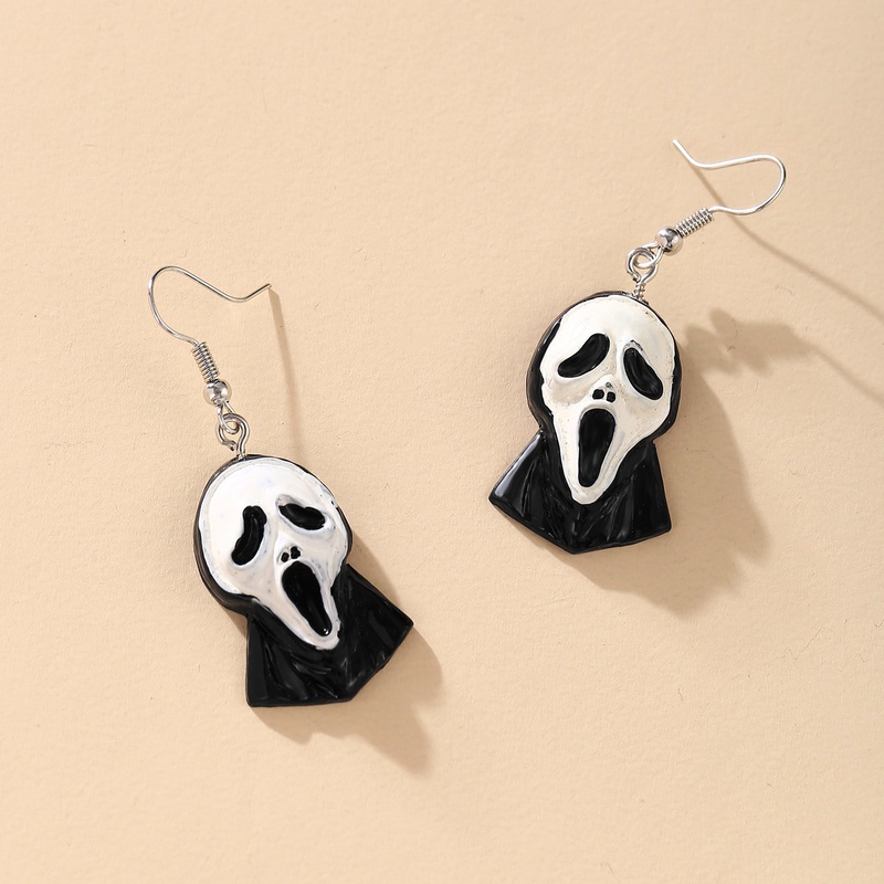 Halloween ear accessories ghost skull earrings exaggerated creativity funny personality earrings ear hook