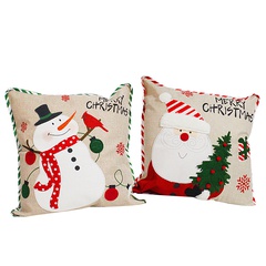 Snowman Hugging Pillowcase Christmas Pillow Linen Sofa Pillow Case Car Cushion Cover Wholesale