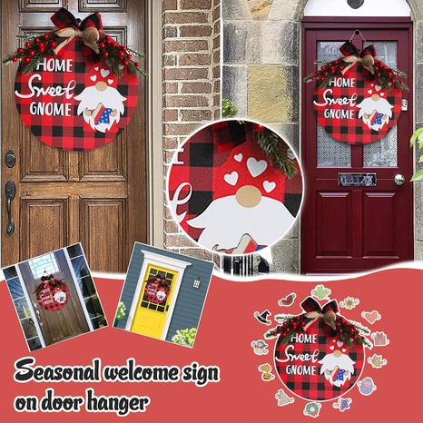 Nueva guirnalda de casa intercambiable de madera de Papá Noel, colgante de tarjeta de bienvenida de vacaciones, decoración colgante de puerta's discount tags