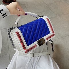 nouveau sac à bandoulière simple petit sac carré de messager de chaîne de losange de mode européenne et américaine