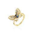 grenzberschreitende Quelle Mode Persnlichkeit Farbe T Quadrat Zirkon Schmetterling Ring 18K vergoldeter Kupferringpicture19