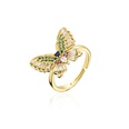grenzberschreitende Quelle Mode Persnlichkeit Farbe T Quadrat Zirkon Schmetterling Ring 18K vergoldeter Kupferringpicture21
