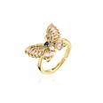 grenzberschreitende Quelle Mode Persnlichkeit Farbe T Quadrat Zirkon Schmetterling Ring 18K vergoldeter Kupferringpicture24
