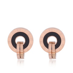 Korean fashion sweet Roman numerals simple circle personality female earrings