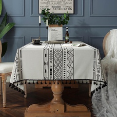 bohemian crown geometric black tassel rectangular table cloth western table coffee table cover cloth