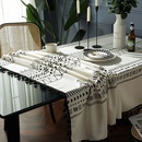 bohemian black geometric printing black tassel rectangular table cloth western table coffee table cover clothpicture12