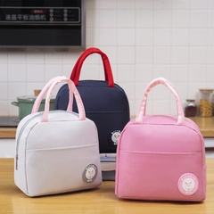 Japanese-style lunch bag cute aluminum foil thickened lunch carry bag round label lunch insulation bag