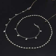 Fashion chain silver pearl shell glasses chain reading glasses anti-lost chain