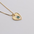 Copper zircon heartshaped pendant necklace retro evil eye necklace jewelrypicture22