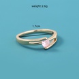European and American crossborder jewelry fashion simple microinlaid pink zircon ring accessoriespicture14