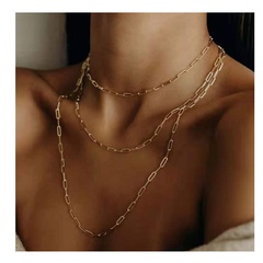 European and American punk snake bone chain fashion multi-layer geometric long necklace