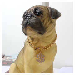 Collier pour animaux de compagnie méthode collier de chien en peluche pendentif en dollar chaîne de chien bijoux en or pour animaux de compagnie