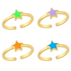 European and American cross-border star five-pointed star ring fashion trend design sense open index ring
