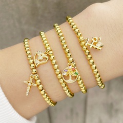 new bracelet cross heart tree of life accessories elastic gold bead bracelet