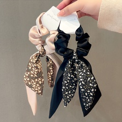 Korean new streamer hair rope floral bow knot head rope temperament pure color hair accessories