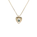 Copper zircon heartshaped pendant necklace retro evil eye necklace jewelrypicture17