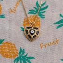 Copper zircon heartshaped pendant necklace retro evil eye necklace jewelrypicture16