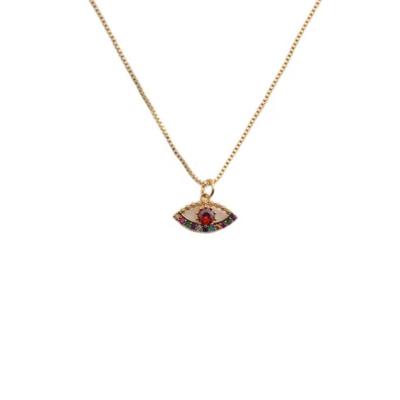 Copper GoldPlated Zircon Jewelry European and American CrossBorder Retro Turkish Eye Necklace Female Amazon Accessories