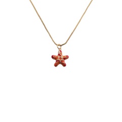 European and American copper geometric dripping oil necklace accessories gift K gold cross-border starfish pendant female jewelry
