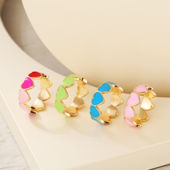 candy color love heart dripping ring creative peach heart ring cross-border simple dripping index ring