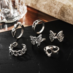 new butterfly dice 6 piece set European and American creative butterfly chain joint ring