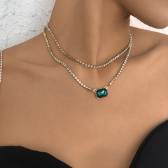 simple diamond-studded double-layer necklace claw chain niche creative fashion necklace female