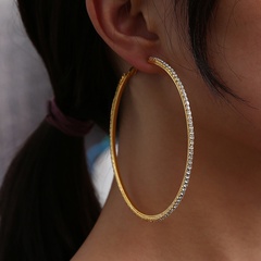 new big earring exaggerated full diamond geometric circle earrings