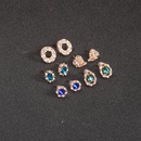 European and American Diamond Drop Round Oval Love Rhinestone Stud Earrings 5 Pairs Setpicture13