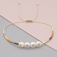 Bracelet fait main couple de couleur dégradé simple amour tissé perle Miyuki