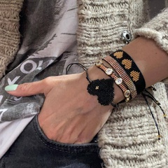 miyuki rice beads hand-woven heart rhinestones versatile stacking bracelet
