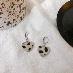 Temperament leopard print cow love earrings autumn and winter retro earrings