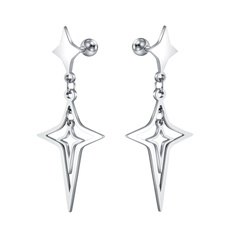 personality niche design star stainless steel earrings punk stainless steel earrings