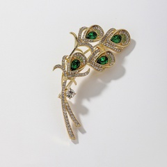Vintage crystal rhinestone peacock wings brooch wholesale