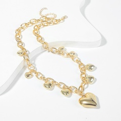 Retro creative exaggerated aluminum chain love necklace personality geometric metal pendant jewelry