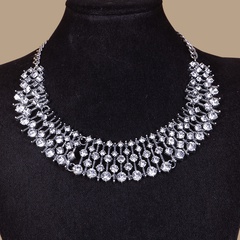 European and American Beautiful Shining Bright Crystal Clavicle Necklace High Profile Fashion Foreign Trade Women's Accessories Wholesale Factory Direct Sales