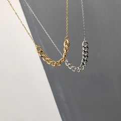 Simple fashion new titanium steel gold-plated stacking necklace clavicle chain short chain