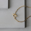 Collier clavicule court simple avec boucle OT en or 18 carats plaqu en acier titane europen et amricainpicture15
