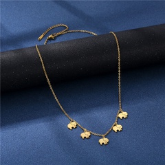 Nouveau produit transfrontalier petit éléphant simple collier en acier inoxydable doré éléphant chaîne de clavicule accessoires