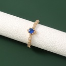 Korean Style Simple Special Interest Light Luxury Design Blue Ocean MicroInlaid Surface Shining Zircon Copper Ring Inspicture10