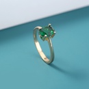 European and American new fourclaw emerald green tourmaline diamond ring microemerald zircon jewelrypicture9